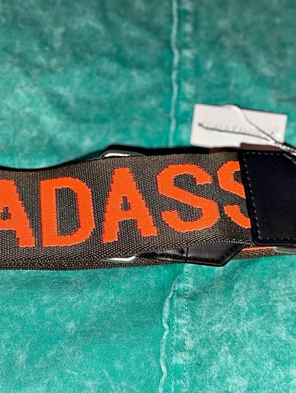 Quilted Koala Strap Badass Green & Orange Strap with Metal Clips